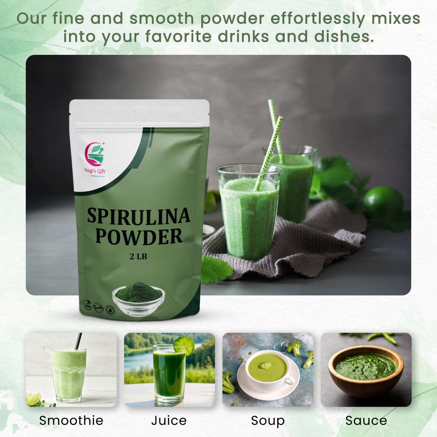 YOGI’S GIFT – Celebrating health Spirulina Powder 32 Ounce
