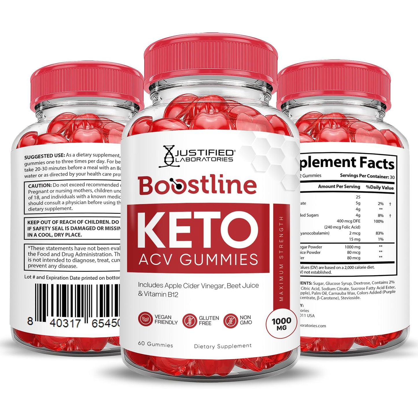 Justified Laboratories Boostline Keto ACV Gummies Gummy 120