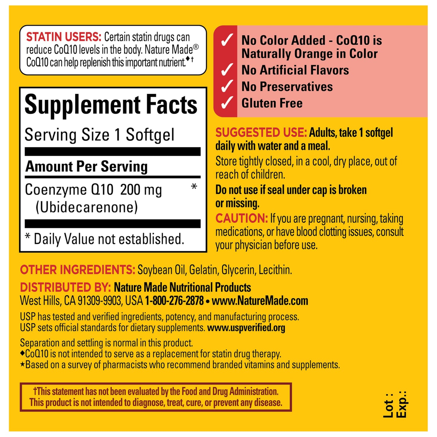 Nature Made CoQ10 200mg Softgels, 30 Count