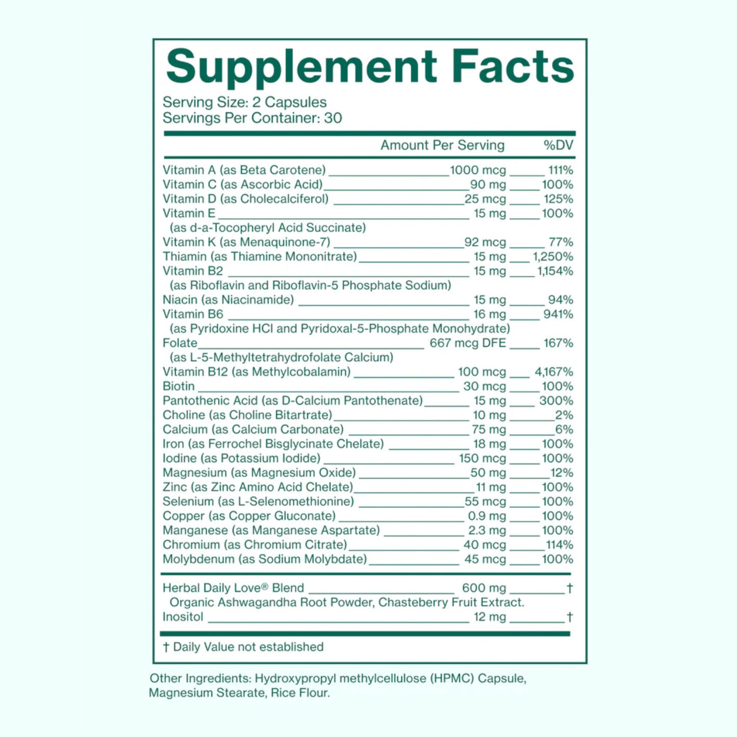 Love Wellness Daily Love Multivitamin for Women Capsule, 60 Count
