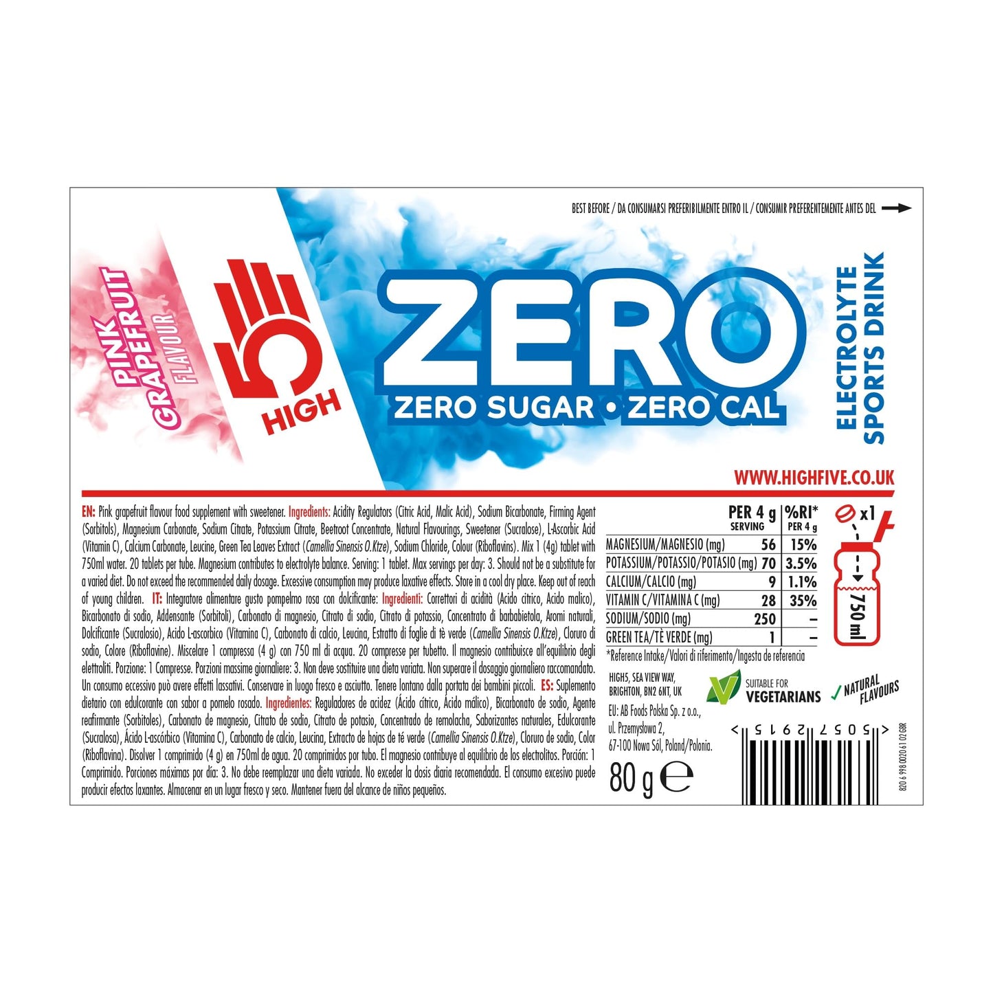 HIGH5 Zero Active Hydration Drink Tabs Tablet 20 Tablets