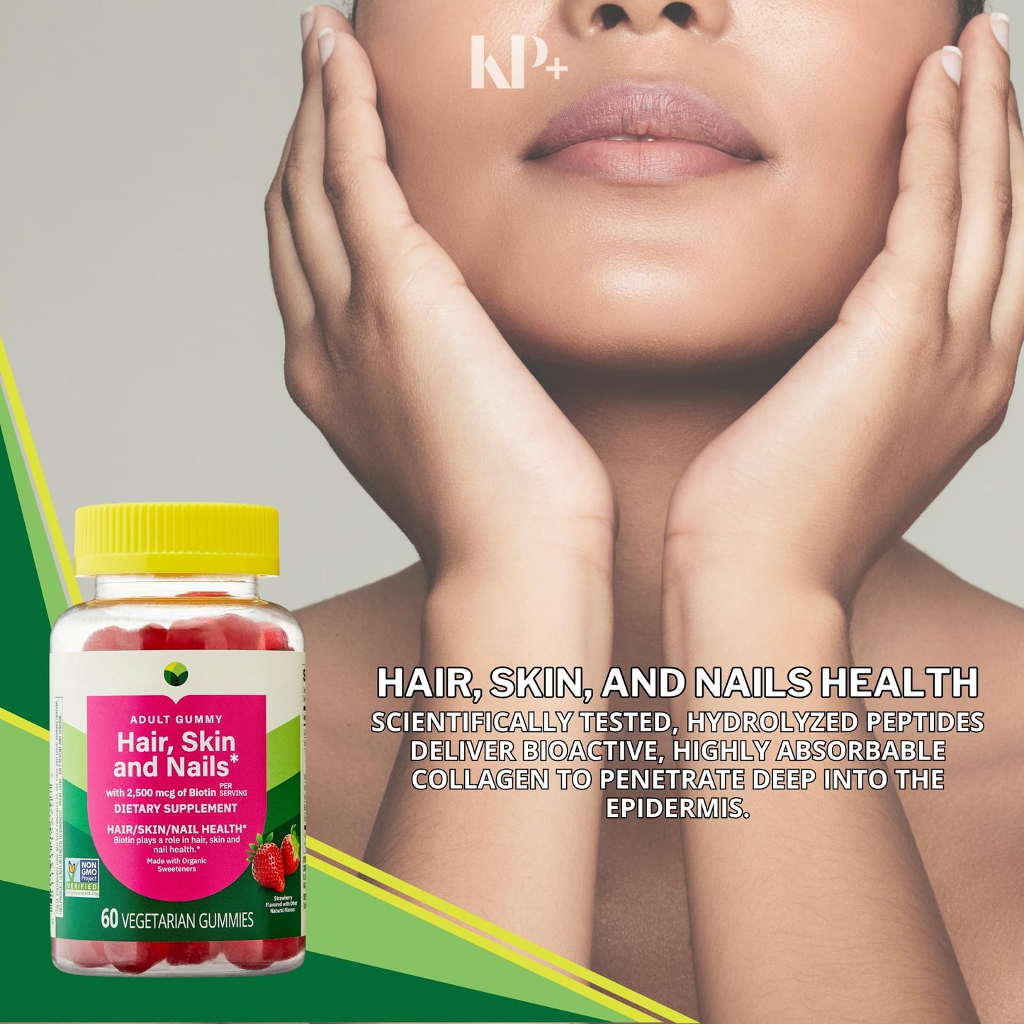 KP+ Hair, Skin & Nails Biotin 2,500 mcg Tablet, 60 Tablets