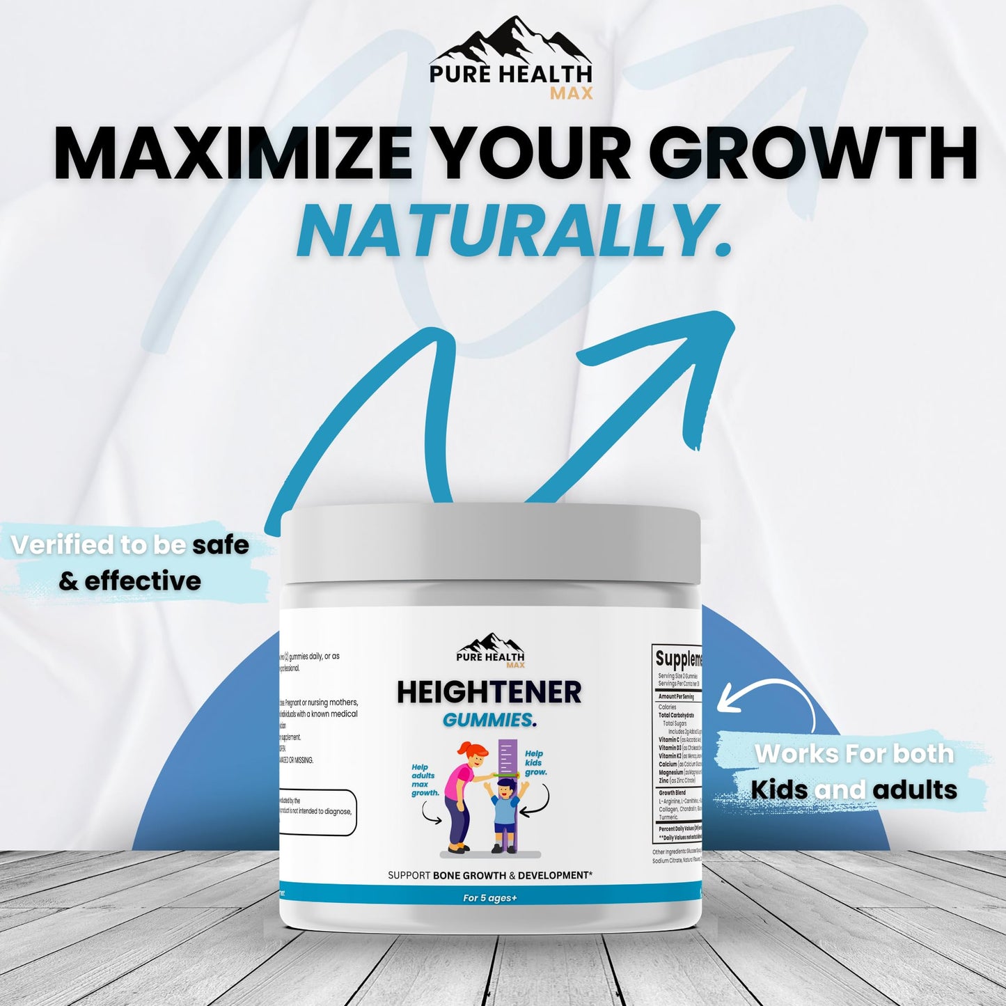 PURE HEALTH MAX Heightener Gummies 60 Gummies