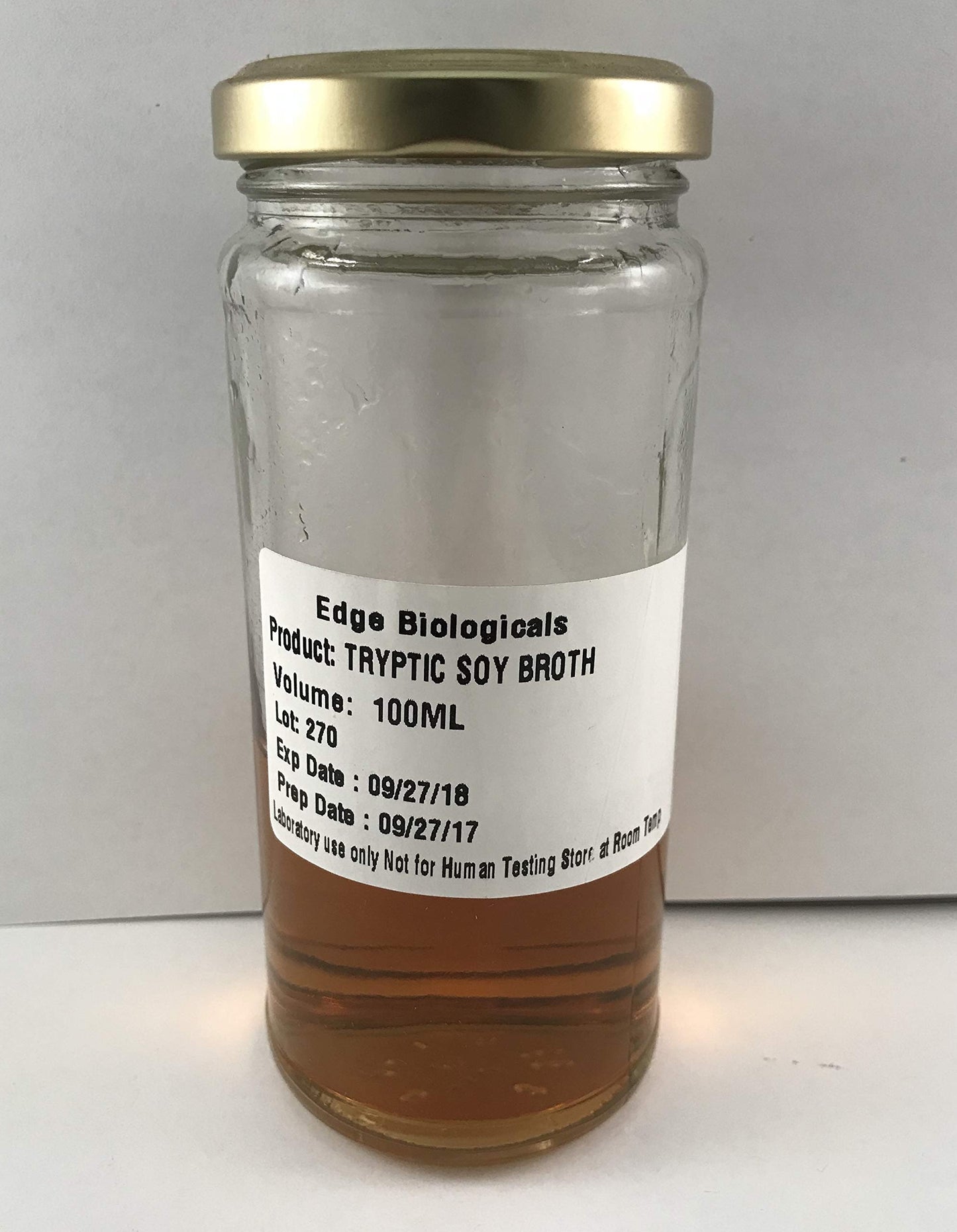 Edge Biologicals, Inc. Tryptic Soy Broth 100 mL 3.38