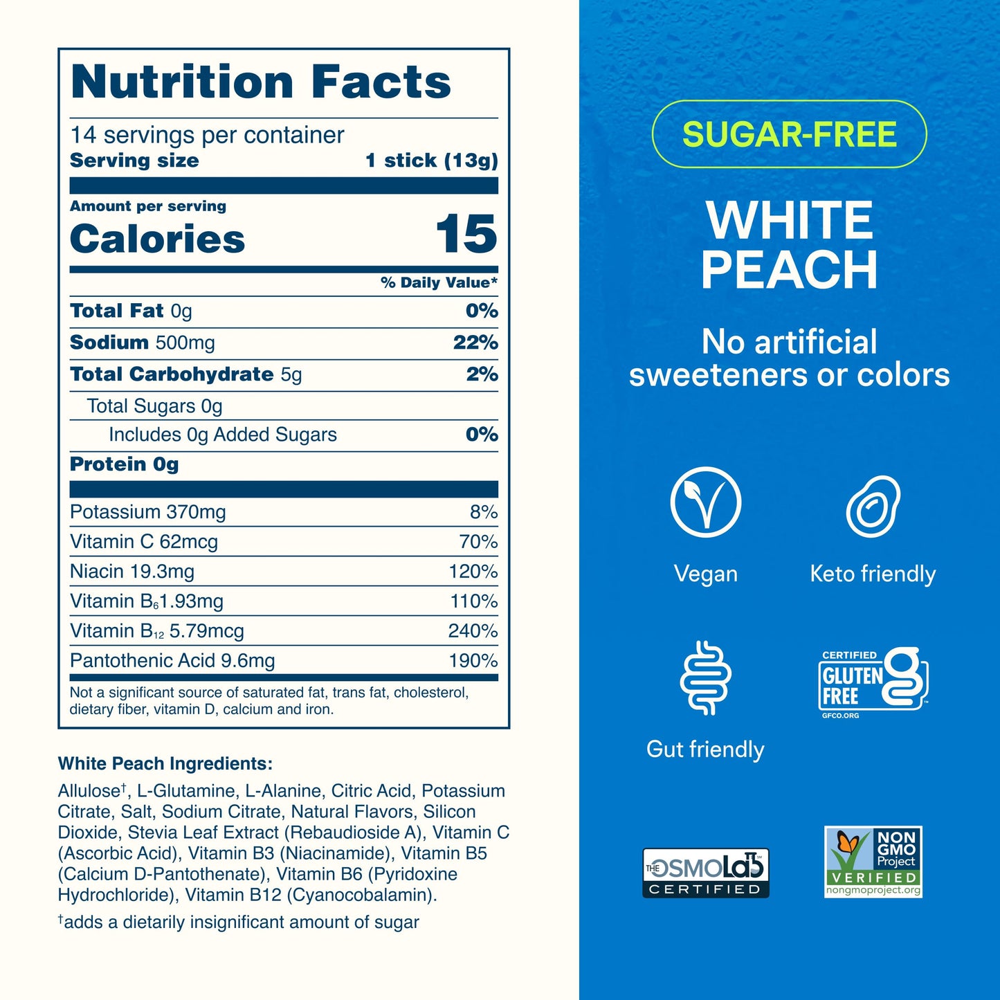 Liquid I.V. Sugar Free Hydration Electrolytes Powder, White Peach, 6.41 Ounce