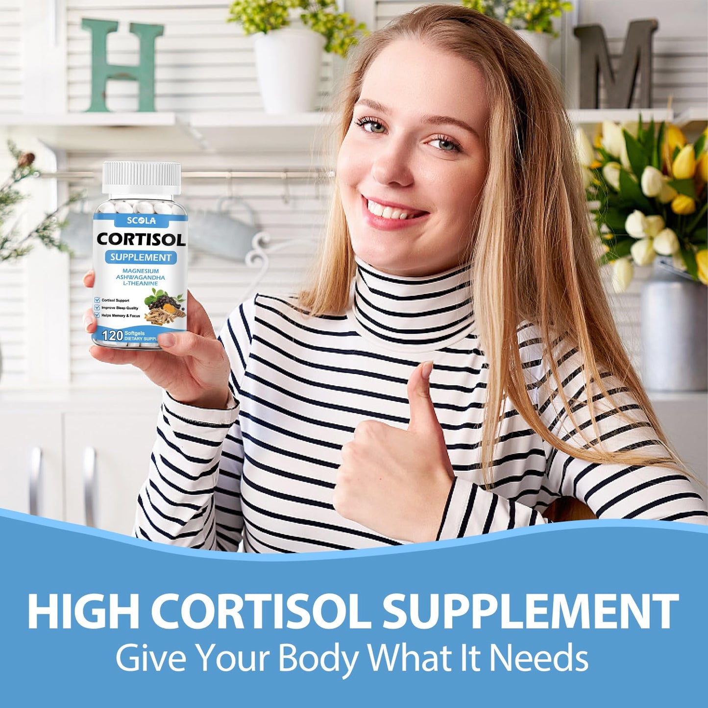 SCOLA Cortisol Supplement Softgels 120 Count