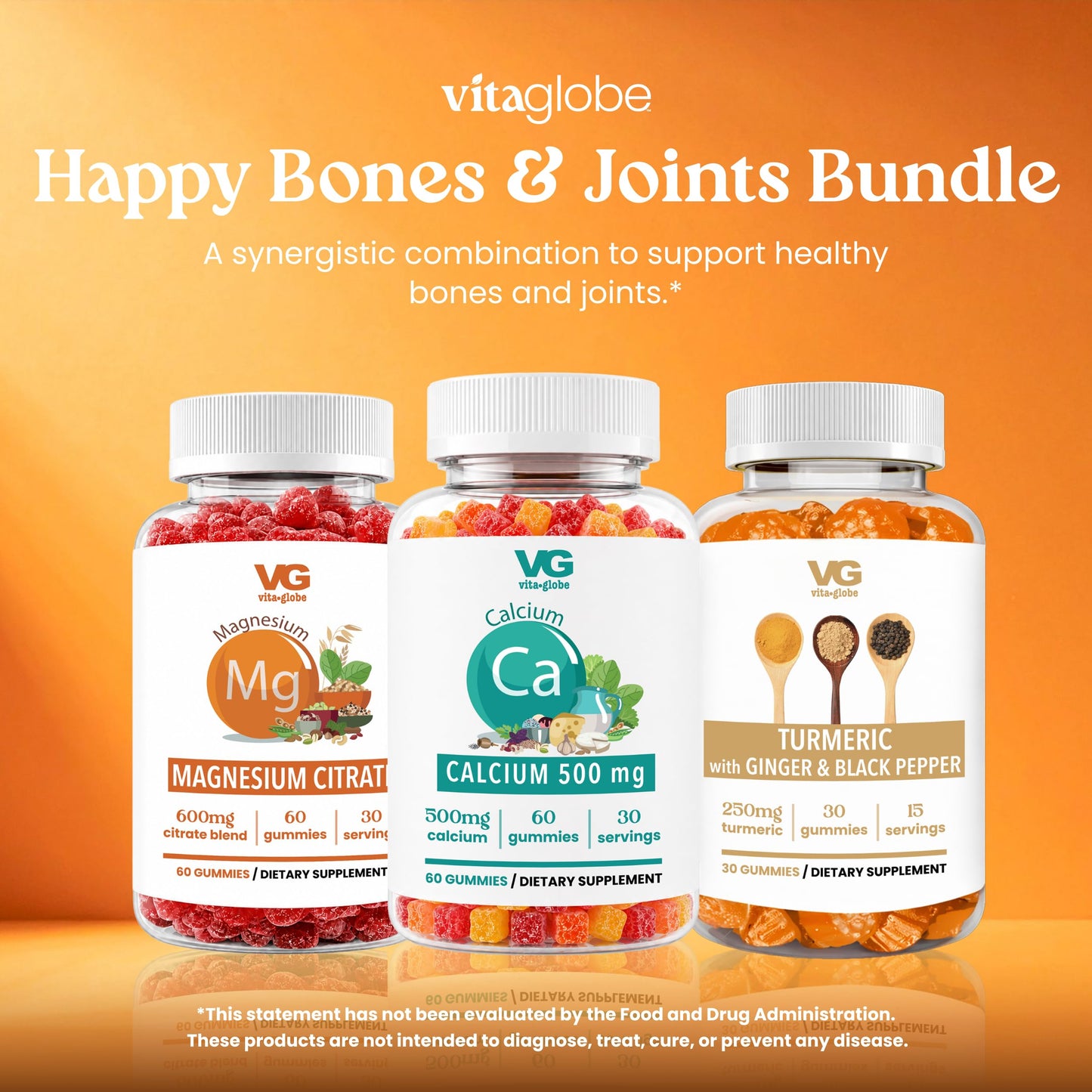 Vita Globe Magnesium Citrate Gummies 70mg, Sleep & Calm Support, Non-GMO, 60 Gummies