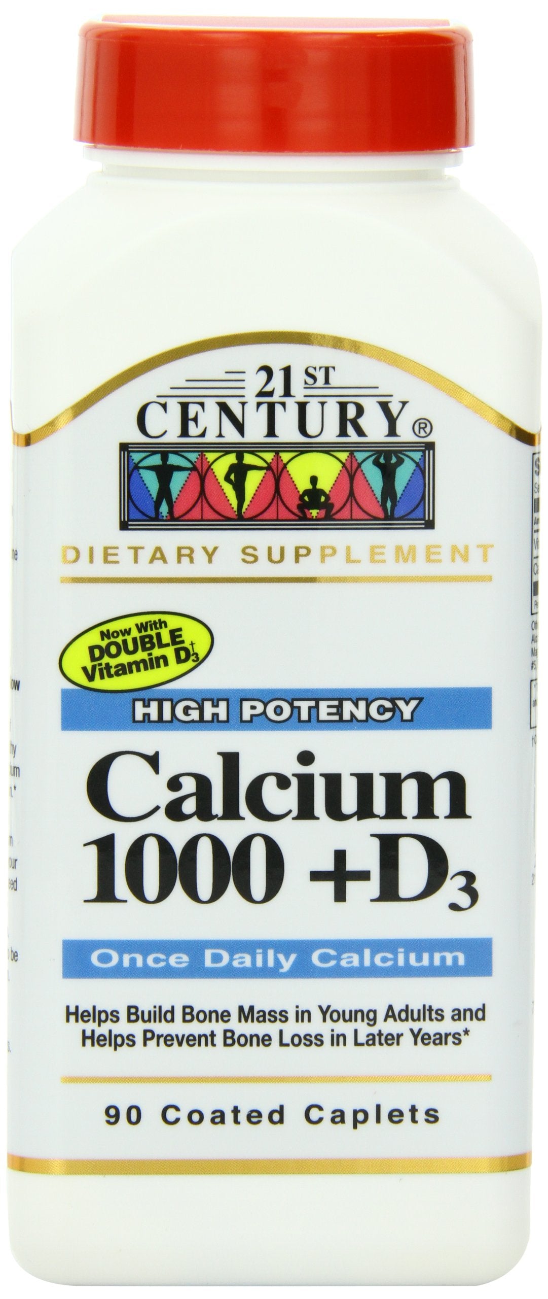 21st Century Calcium 1000mg Plus Vitamin D Tablets, 360 Count