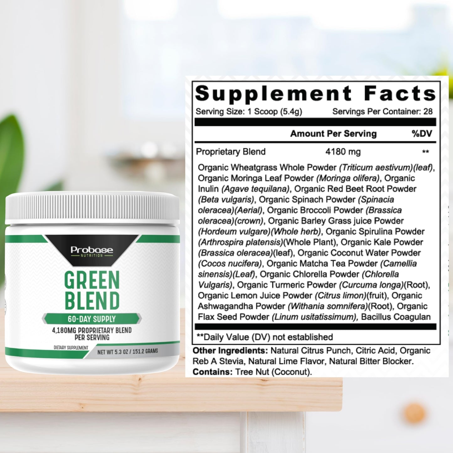 Probase Nutrition Greens Blend Powder 5.3 Ounce