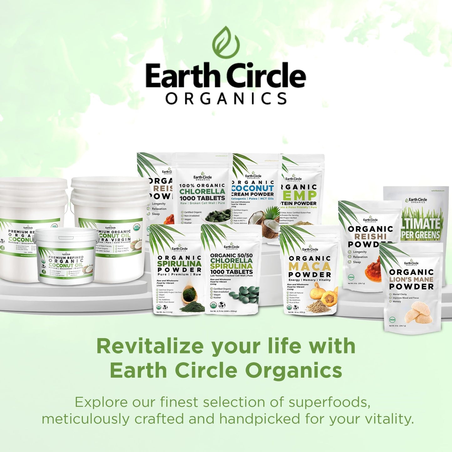 Earth Circle Organics Spirulina Powder 16 oz