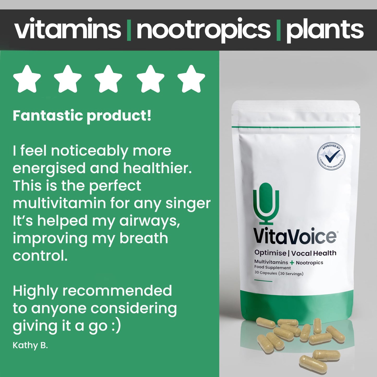 VitaVoice Nootropics & Vitamins Capsule 30 Count