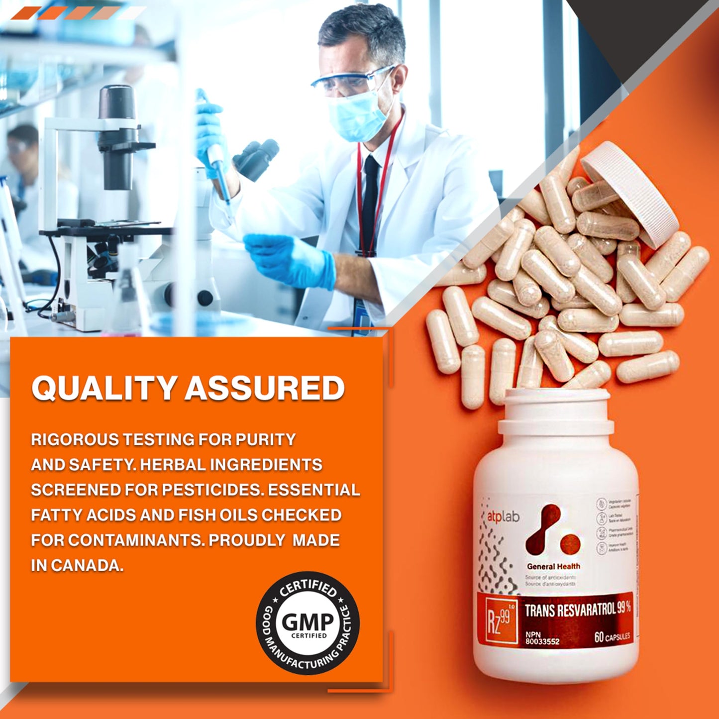 ATP LAB Trans Resveratrol 60 Capsules