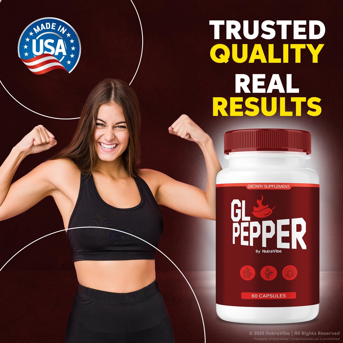 NutraVibe GL Pepper Capsules 120 Capsules