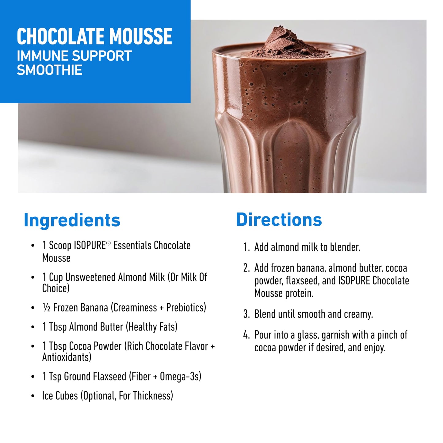 Isopure Essentials 100% Whey Protein Powder with Vitamins, Chocolate Mousse, 13 Servings