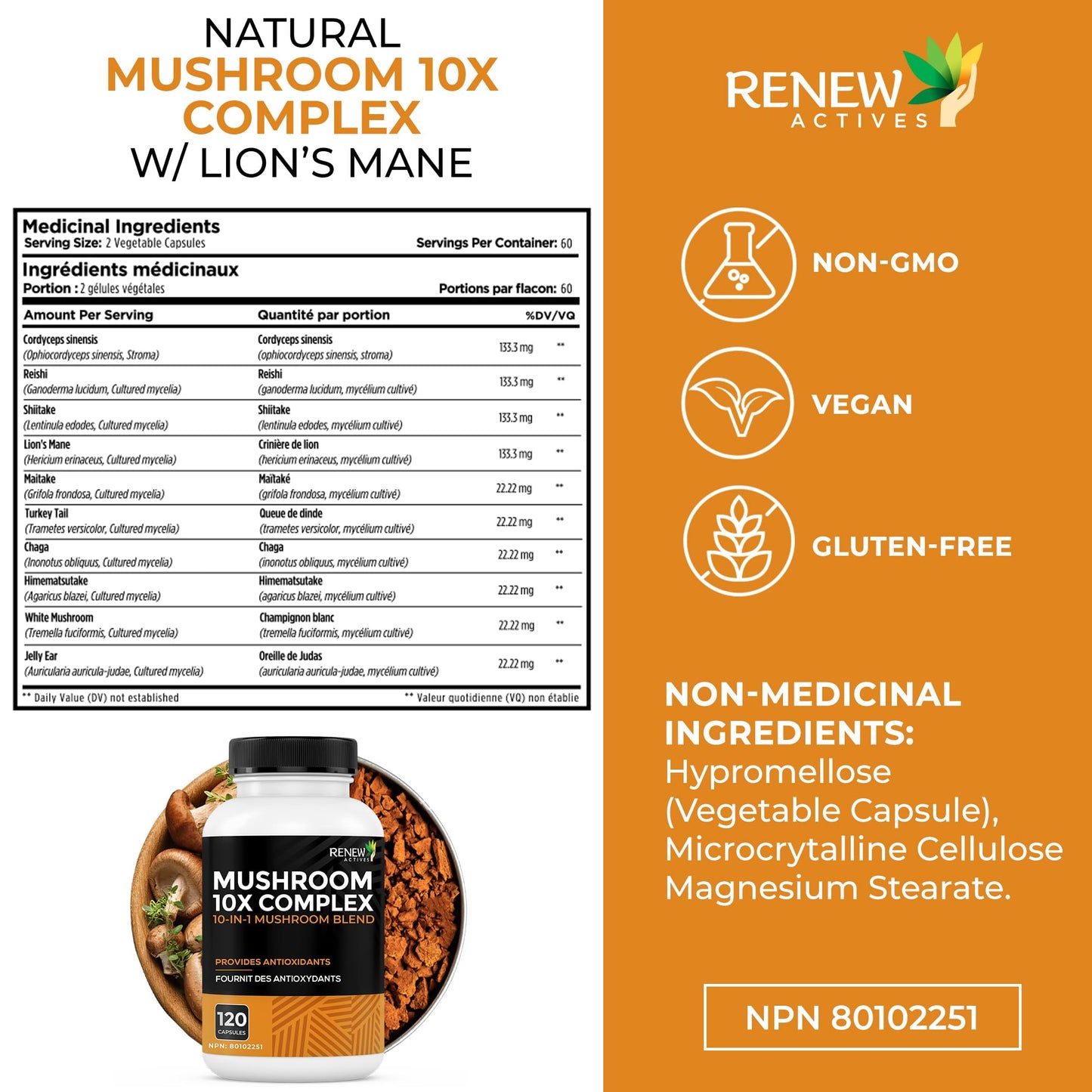 Renew Actives Mushroom Complex Capsule 1 Count