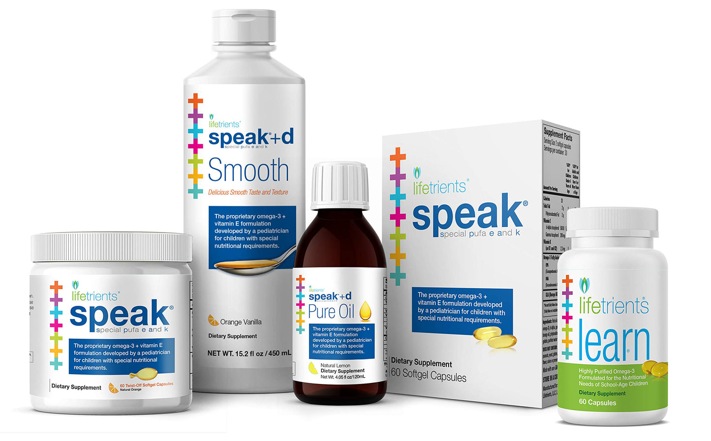Lifetrients Speak+D Twist-Off Softgels — Kids Omega-3 with Vitamin D3, Vitamins E & K, 60 Softgels