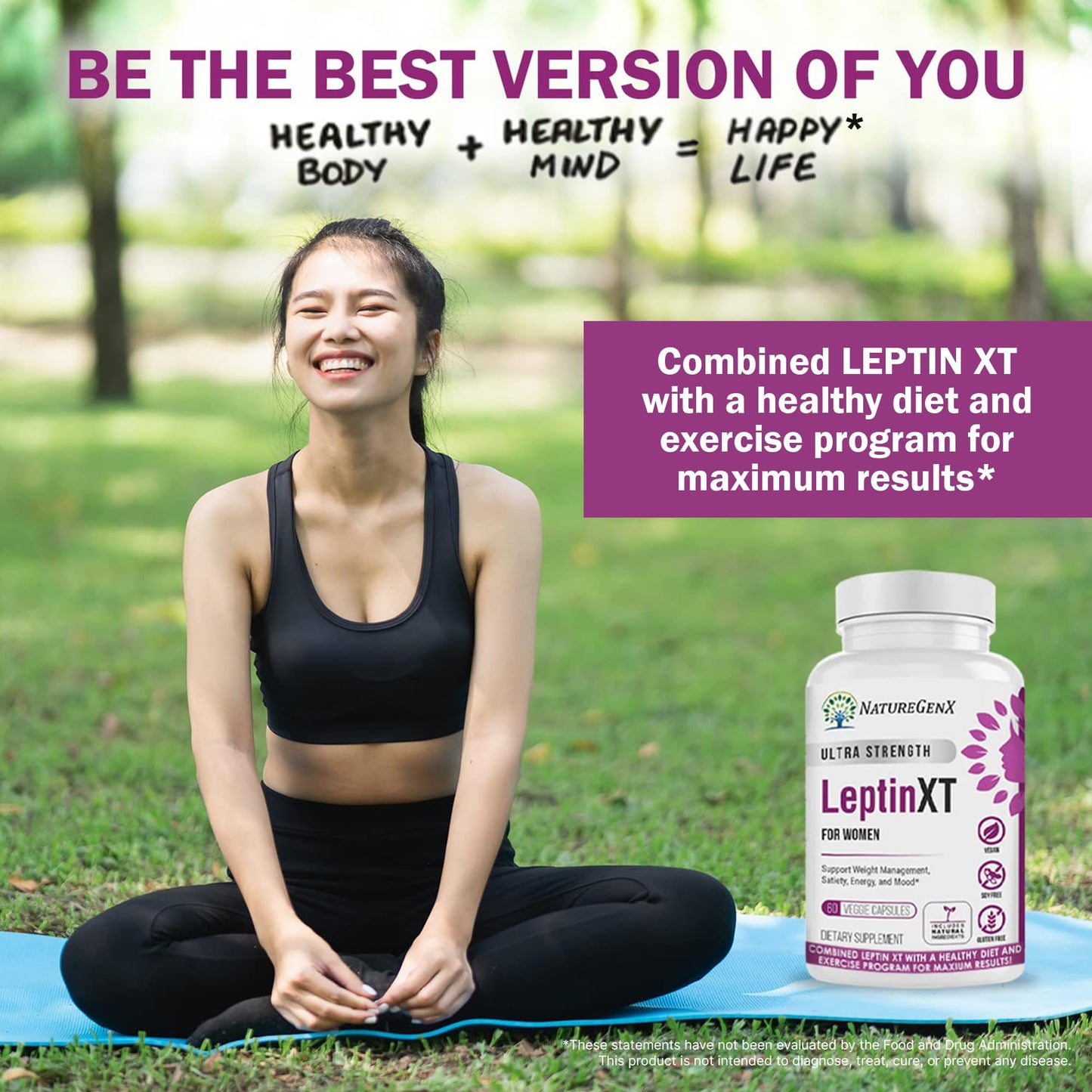 NatureGenX LeptinXT for Women – Weight Management with Green Coffee Bean, Garcinia & Green Tea Extract, 60 Capsules