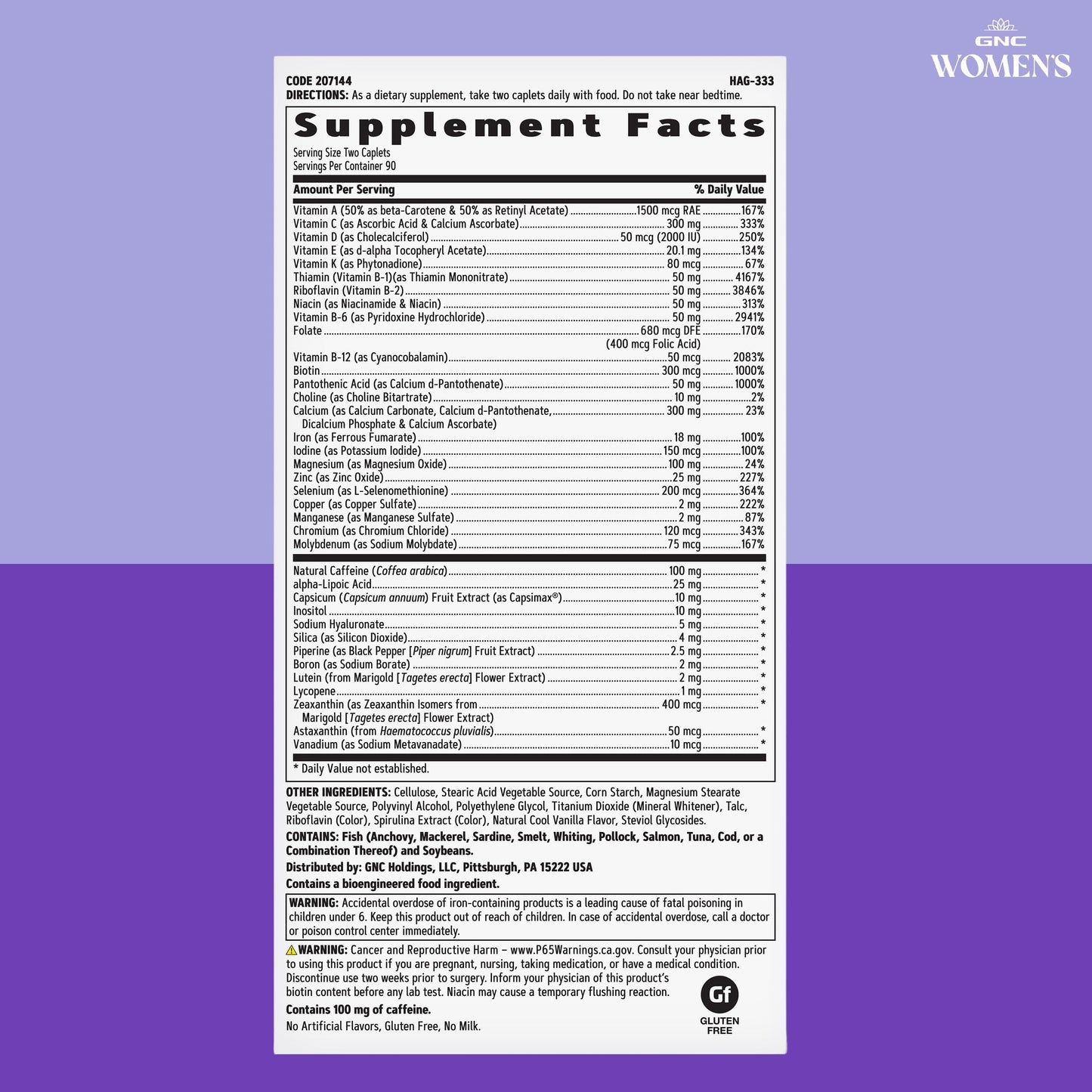 GNC Women's Energy & Metabolism Multivitamin Caplets 180 Count