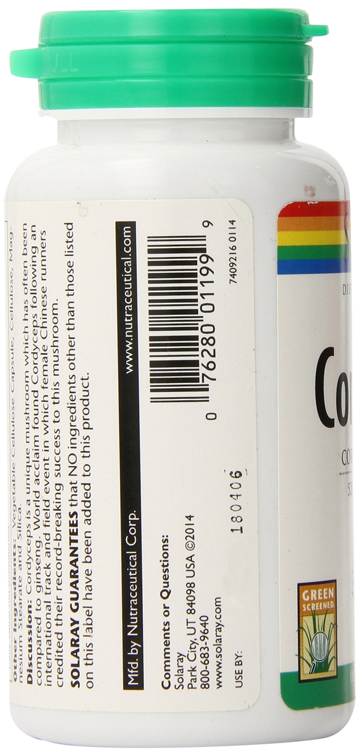 Solaray Cordyceps Capsules 520 mg, 100 Count