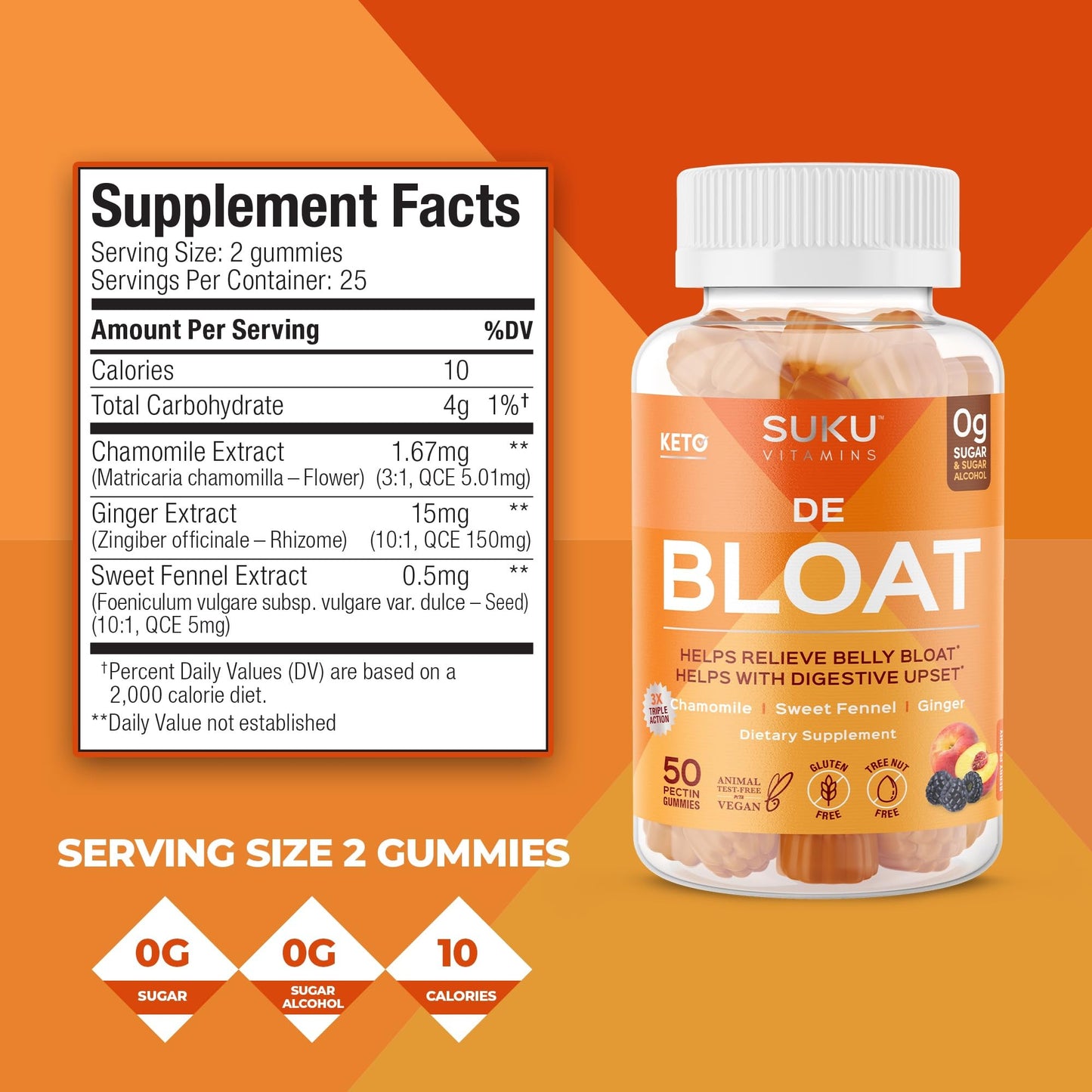 SUKU Debloat Gummies 50 Count