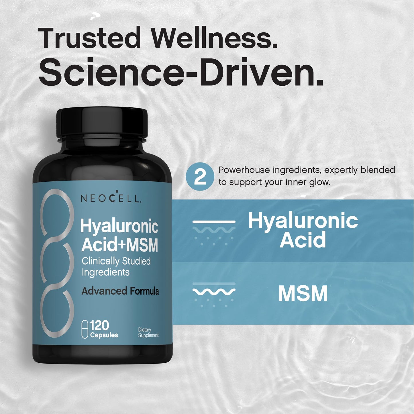 NeoCell Hyaluronic Acid with MSM 1000mg, 120 Capsules