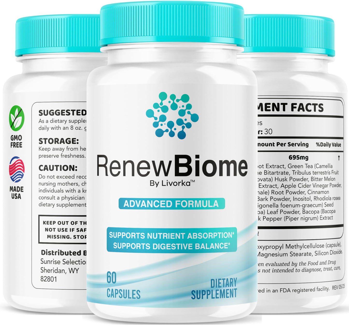 LIVORKA Renew Biome Skin And Gut Capsules, 180 Capsules