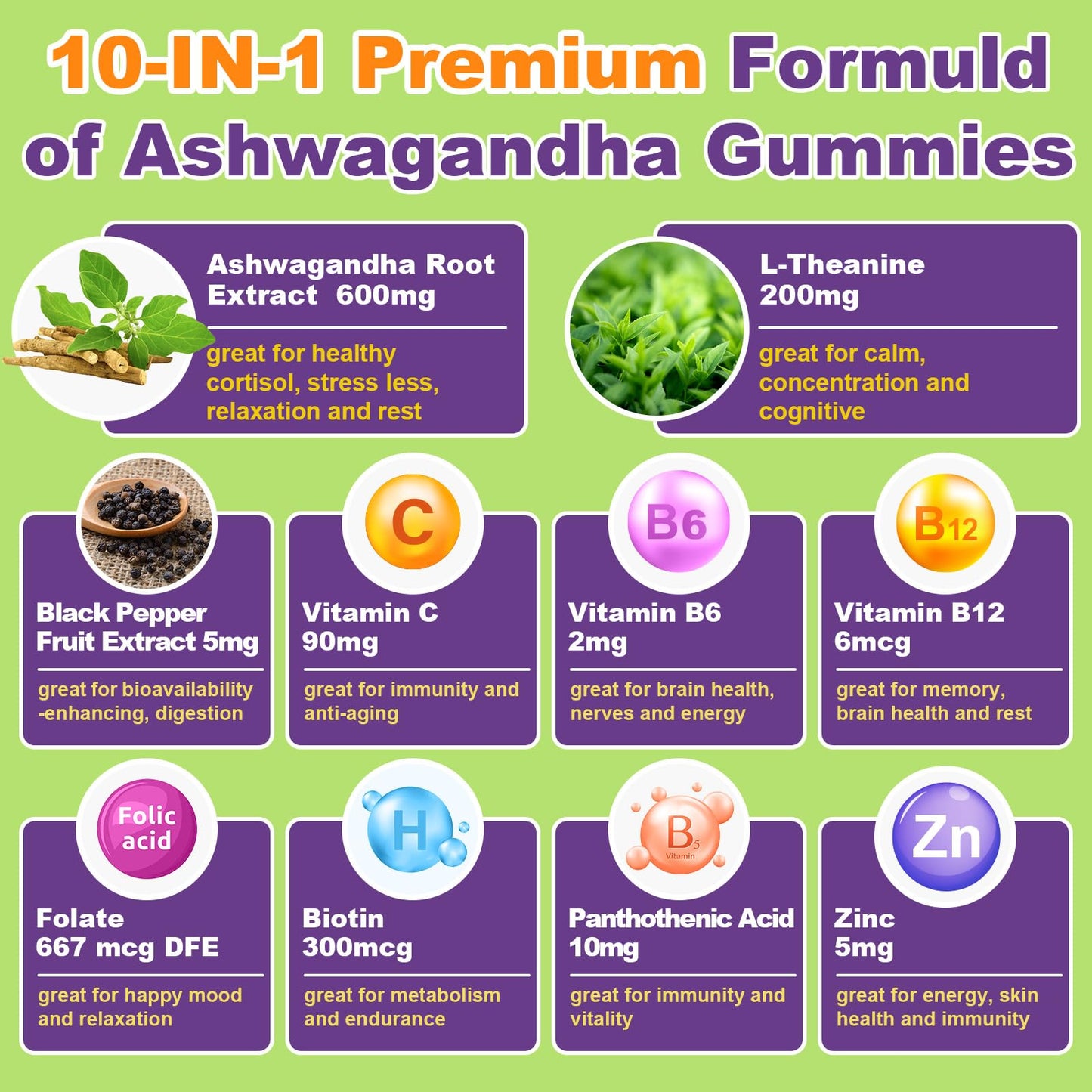 Mezqai Ashwagandha Gummies, 60 Gummies