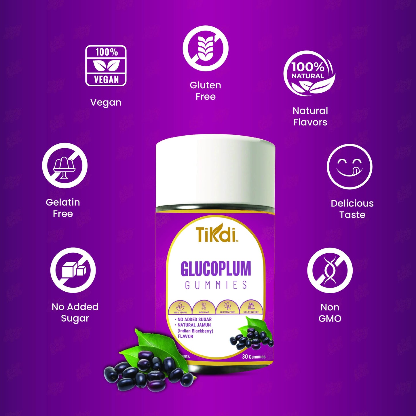 TIKDI GlucoPlum Gummy 30 Count