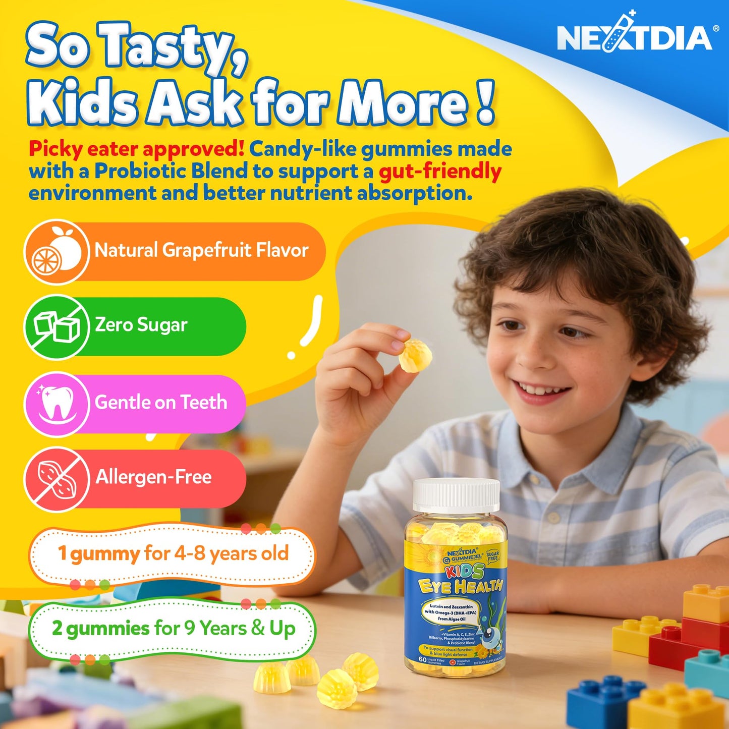Nextdia Lutein Gummies for Kids, 60 Gummies