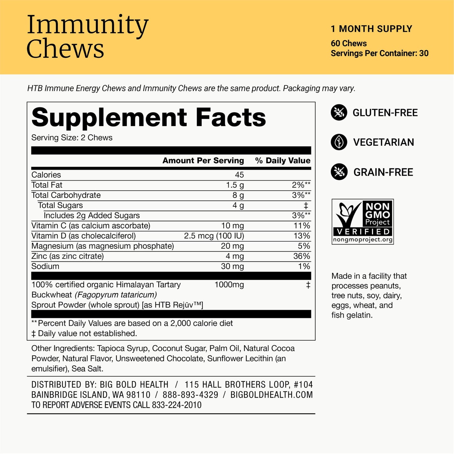 BIG BOLD HEALTH HTB Immunity Chews 60 Chews