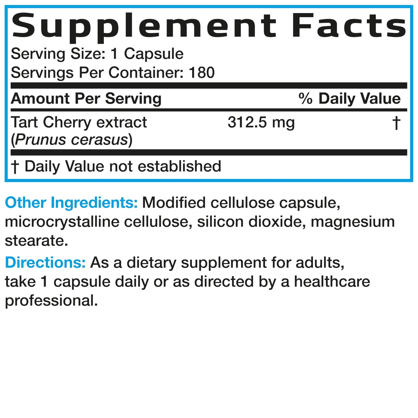Bronson Tart Cherry Extract for Joint Support Capsules, 180 Count