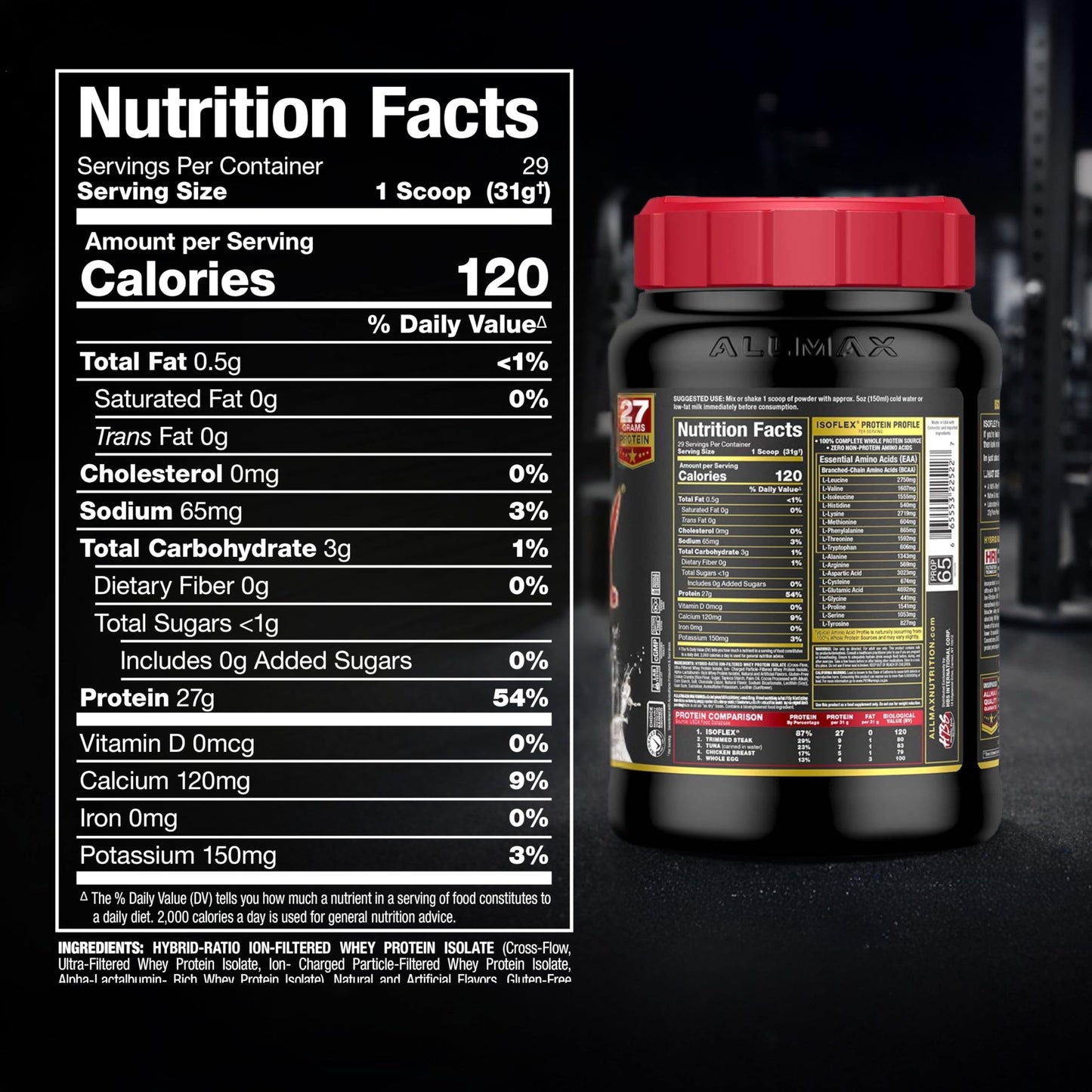 ALLMAX ISOFLEX Pure Whey Isolate Protein Powder, 32 Servings