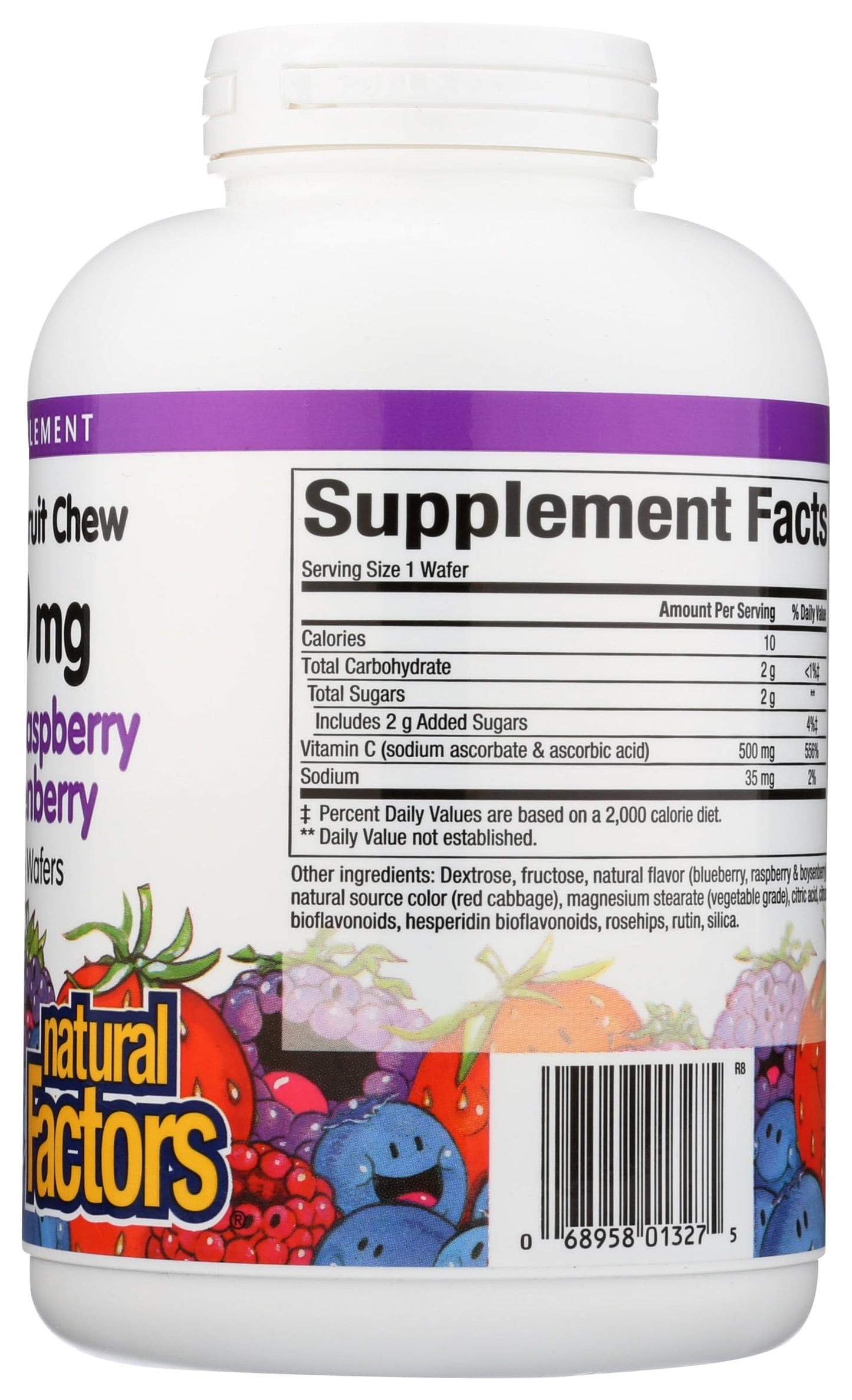 Natural Factors Kids Chewable Vitamin C 500 mg, 180 Count