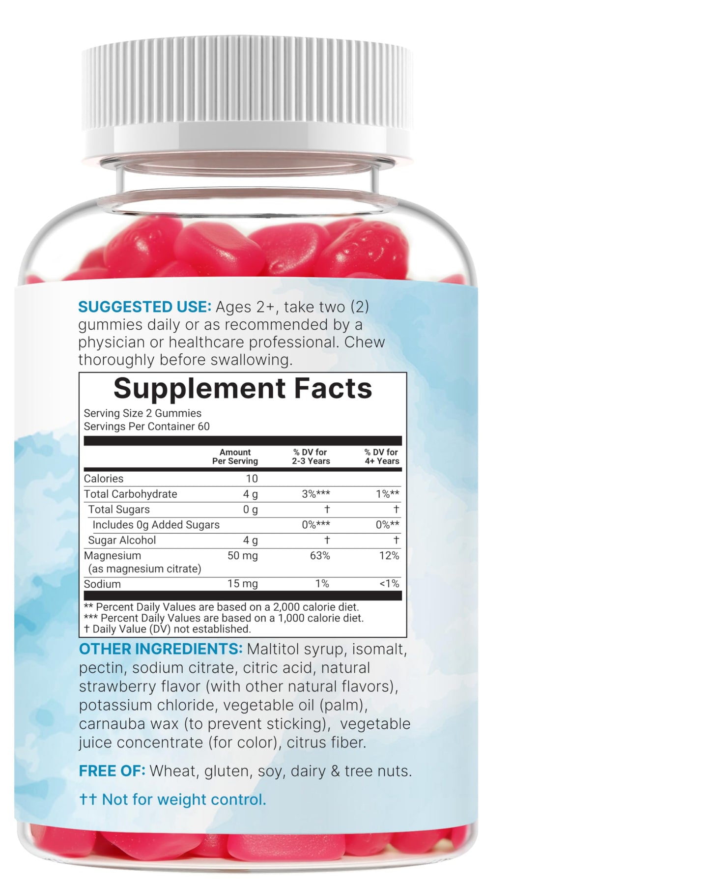 Micro Ingredients Kids Magnesium Gummies for Age 2+ 120 Count