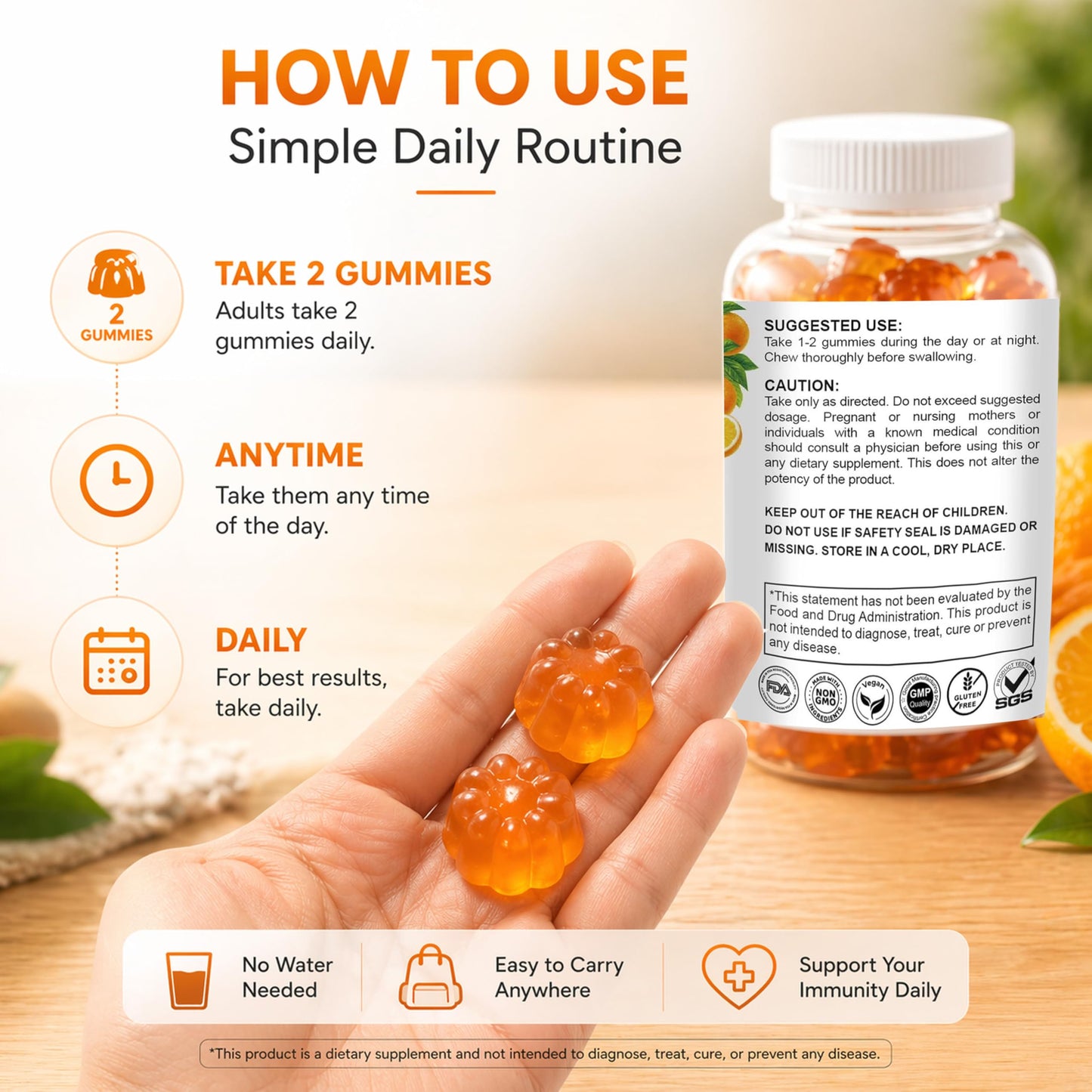 Yogivita Vitamin C Gummies with Zinc & Echinacea – Immune Support – 60 Gummies