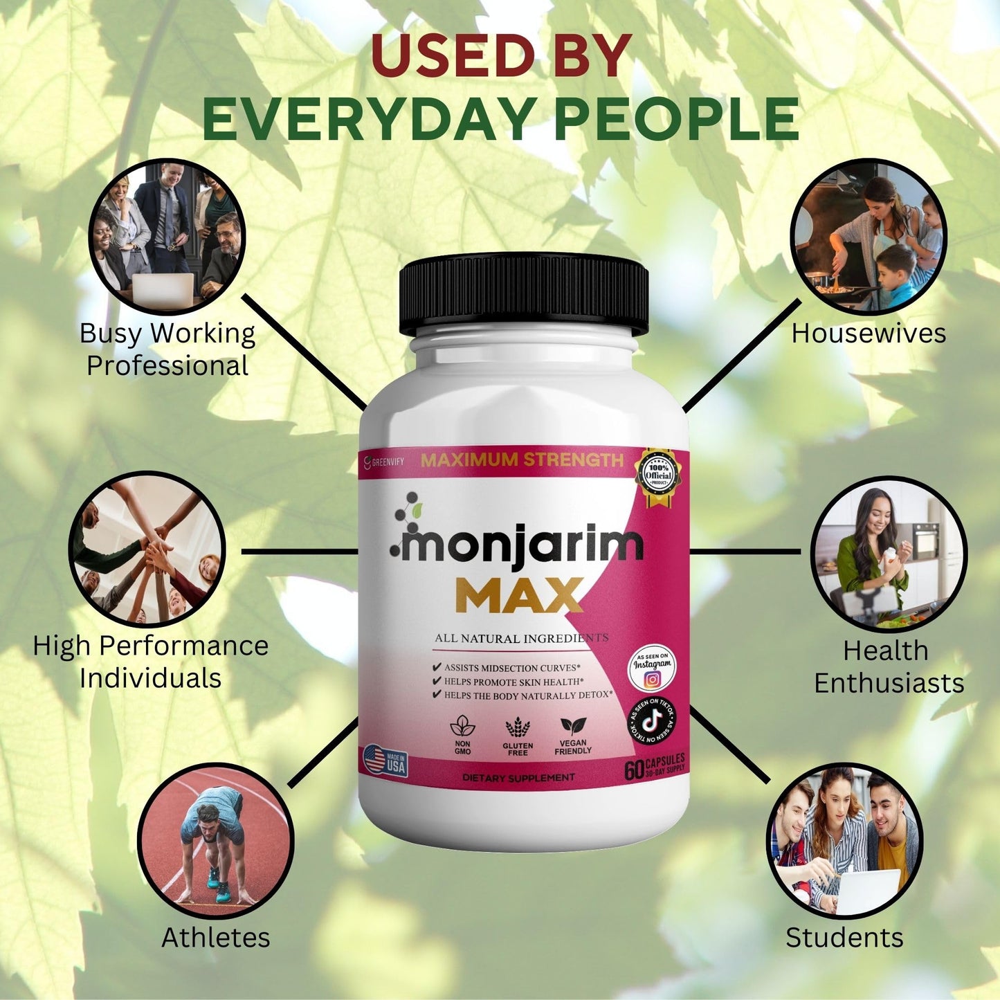 GREENVIFY Monjarim Max Dietary Supplement Capsule, 60 Capsules