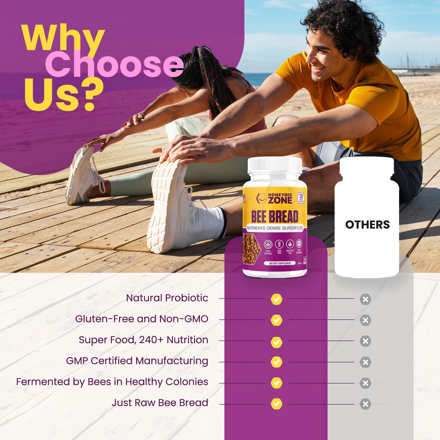 HONEYBEEZONE Bee Bread Capsules 60 Capsules