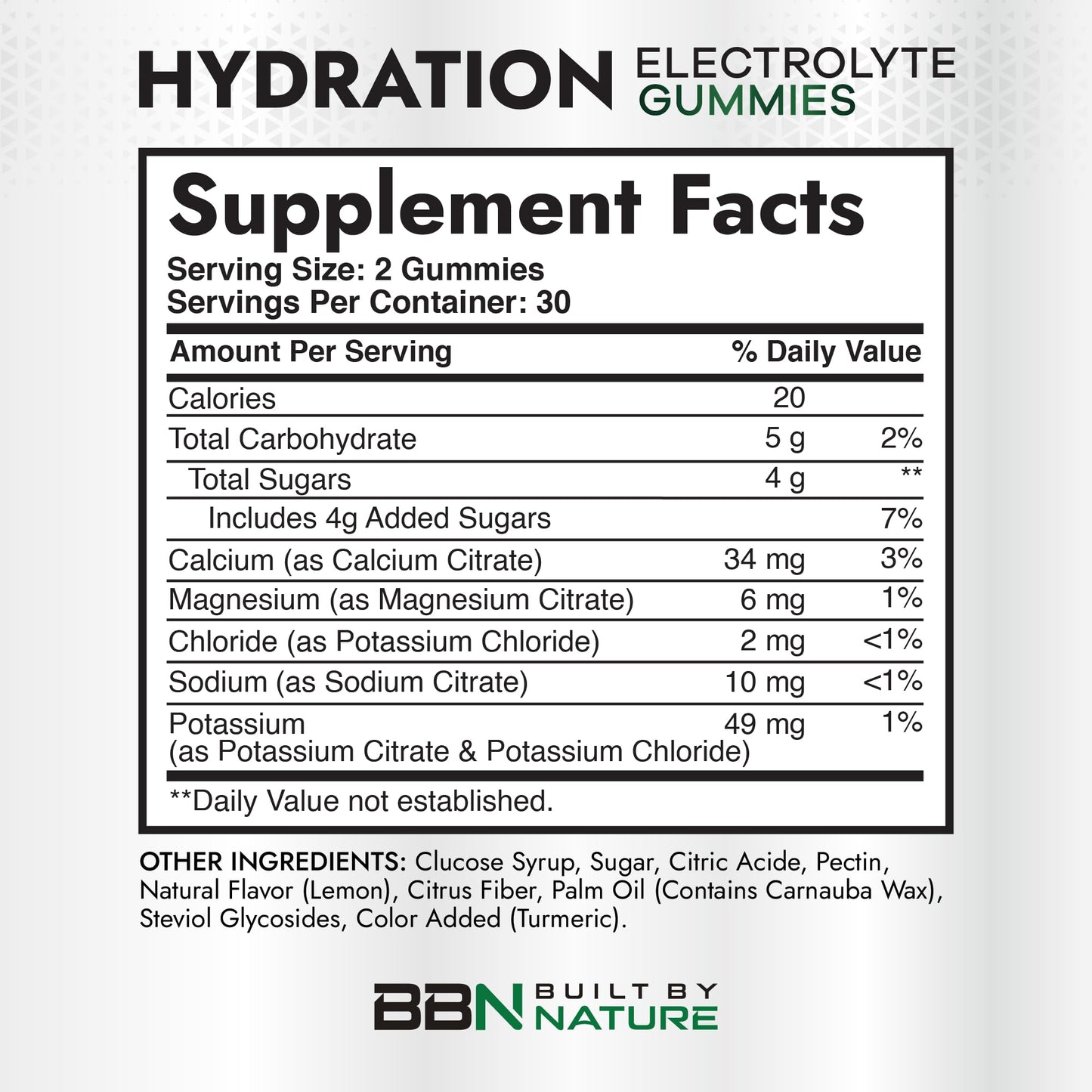 Built by Nature Hydration Electrolyte 60 Gummies