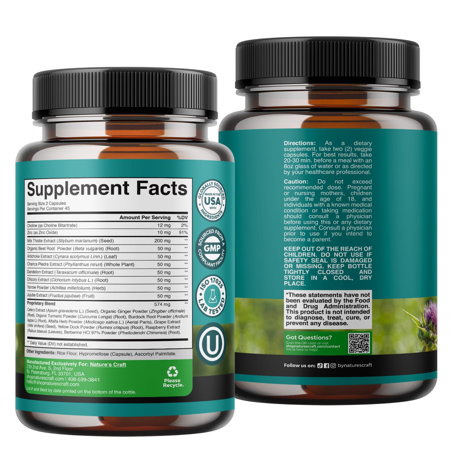 Natures Craft Liver Cleanse Support with Choline 90 Capsules