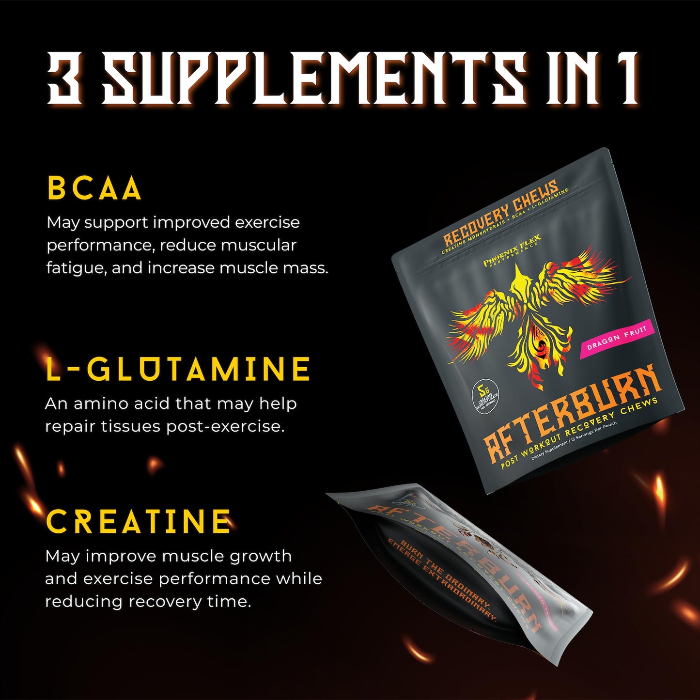 PHOENIX FLEX PERFORMANCE After Burn Creatine Monohydrate Chews Chewable 1 Count