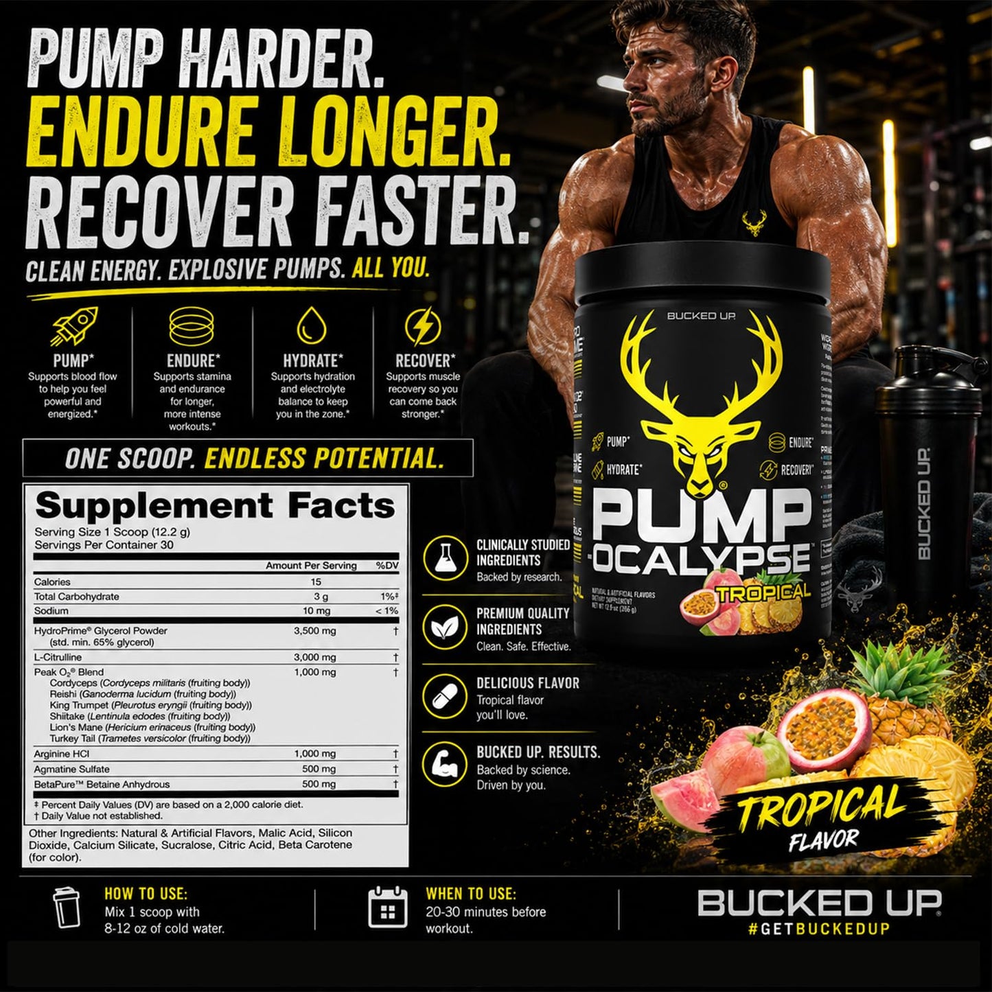 Bucked Up Pump-ocalypse Tropical Powder 12.9 Ounce
