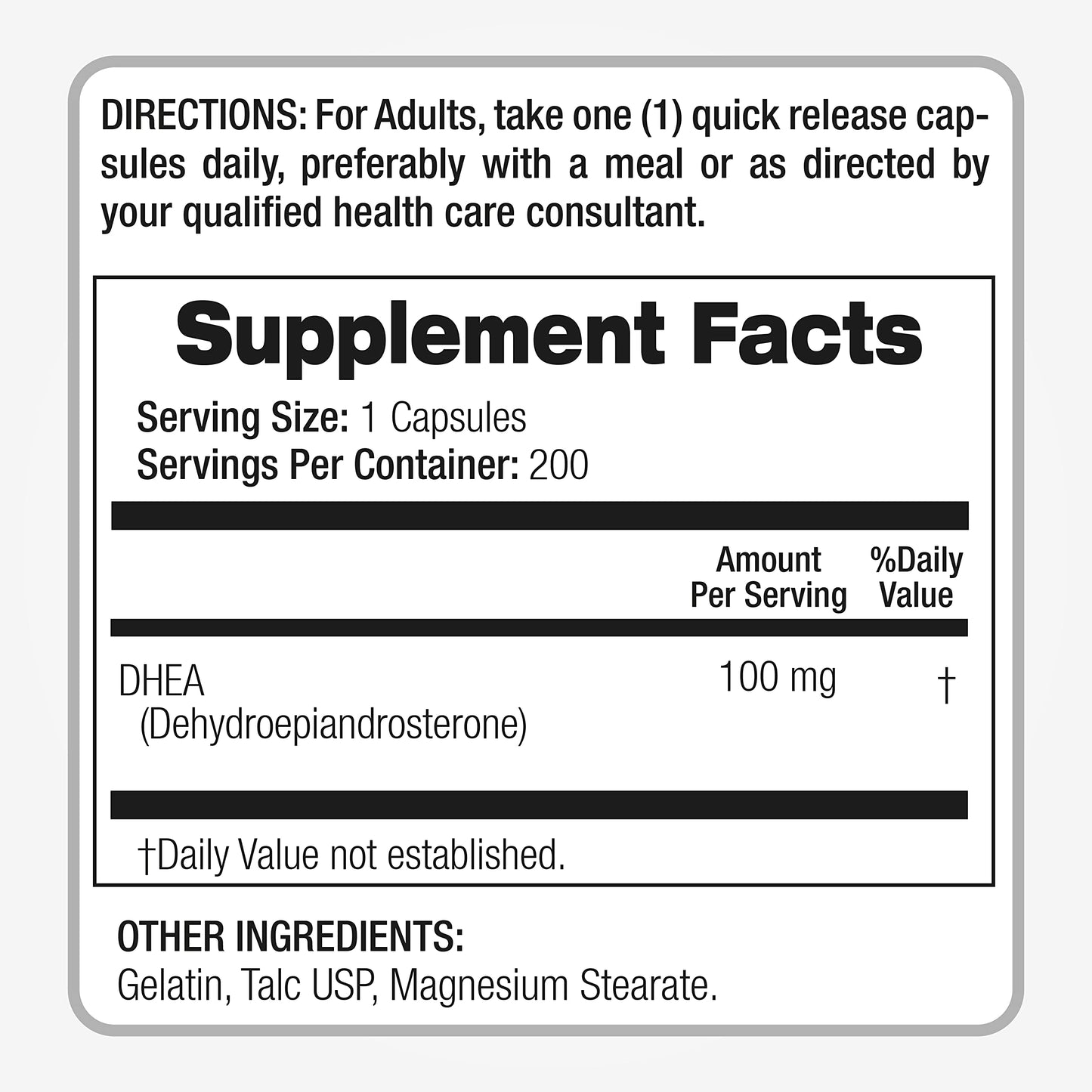 FITO MEDIC'S Lab DHEA Supplement Capsule, 1 Count
