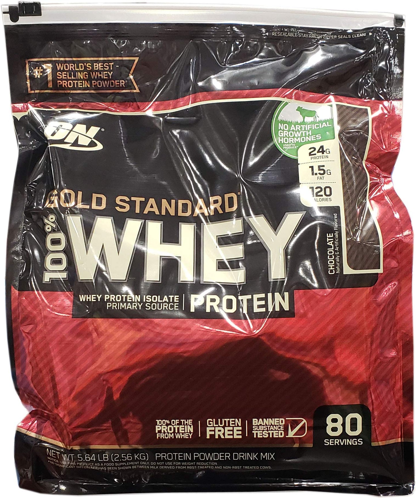 Optimum Nutrition 100% Whey Gold Standard Chocolate Powder, 5.64 lb