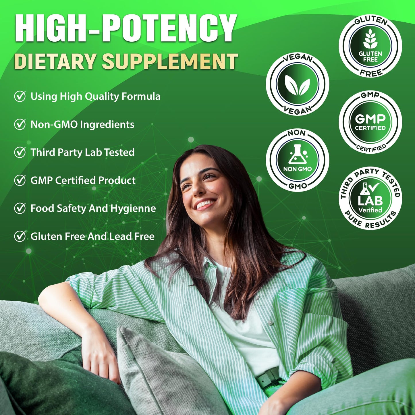 Organic Cadane Citrus Bergamot Supplement 120 Capsules