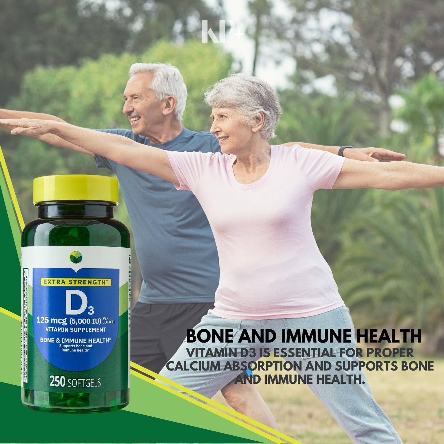KP+ Vitamin D3 125 mcg (5,000 IU) Softgels, 500 Count