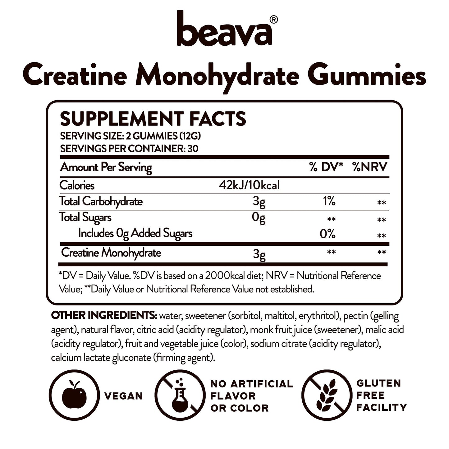 Beava Creatine Monohydrate Gummies, Gummy, 90 Count