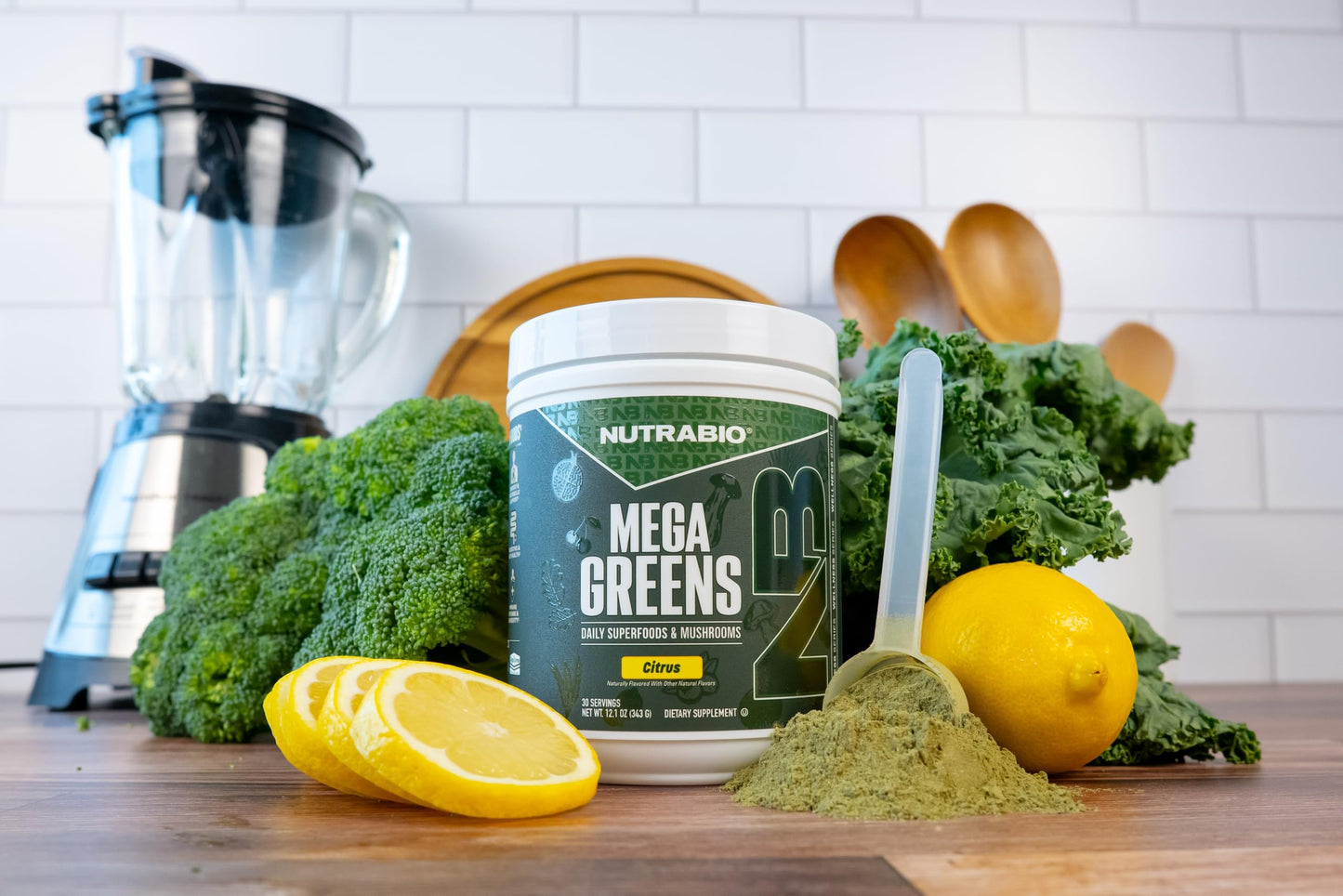 NutraBio Mega Greens Complete Daily Super Greens Powder 10