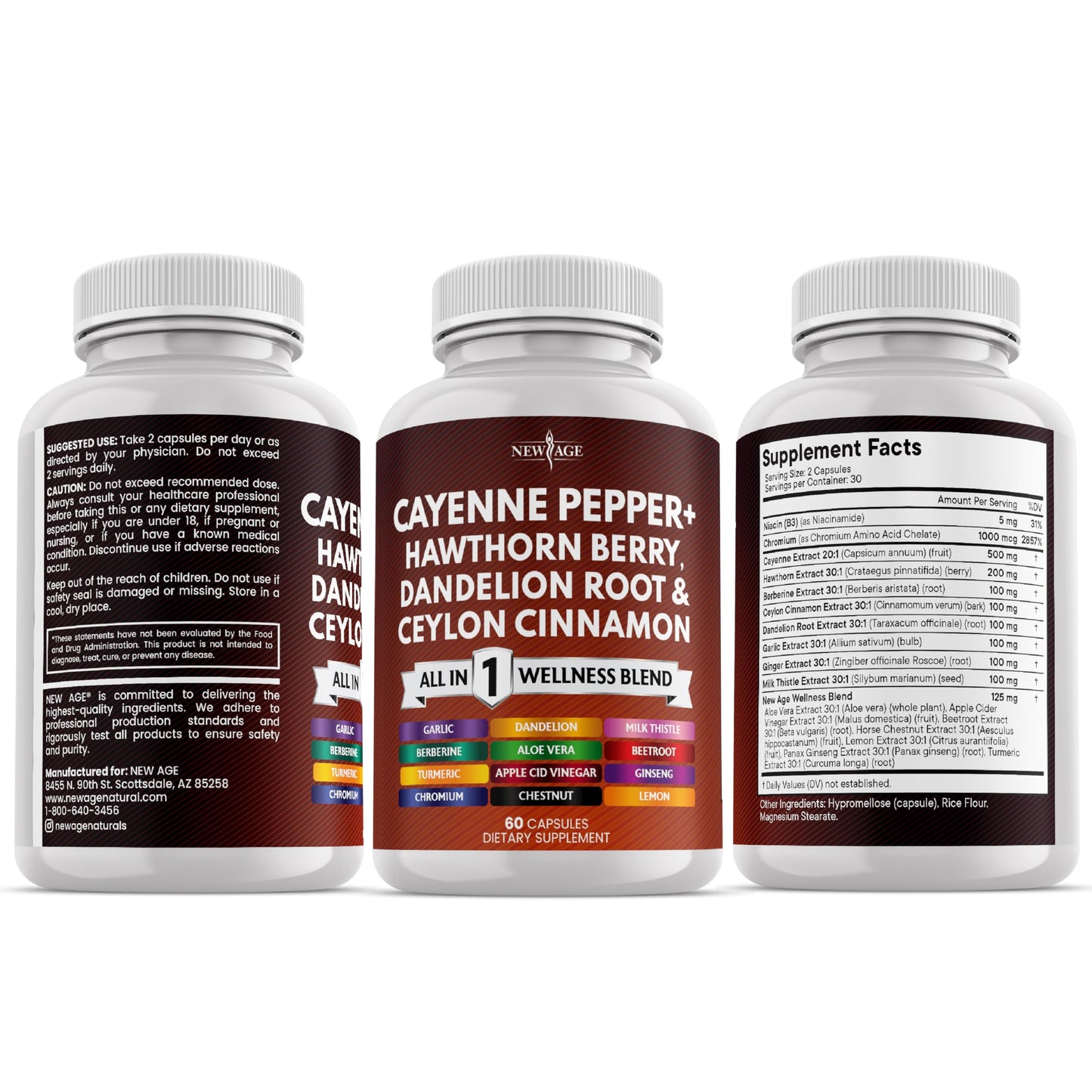 NEW AGE Cayenne Pepper Capsules, 180 Count