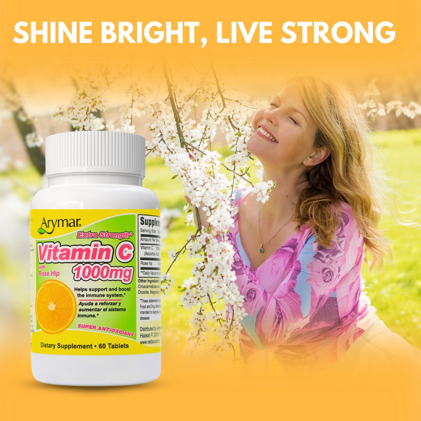 Arymar Vitamin C 1000 mg with Rosehip Extract 30 mg Tablet, 60 Tablets