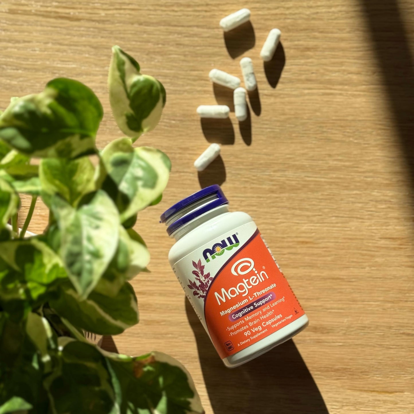 NOW Foods Magtein Magnesium Capsule, Cognitive Support, 90 Veg Capsules